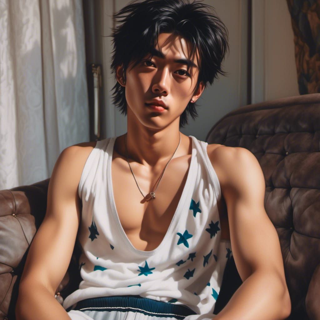 Charming 90s-Style Portrait of a Young Man