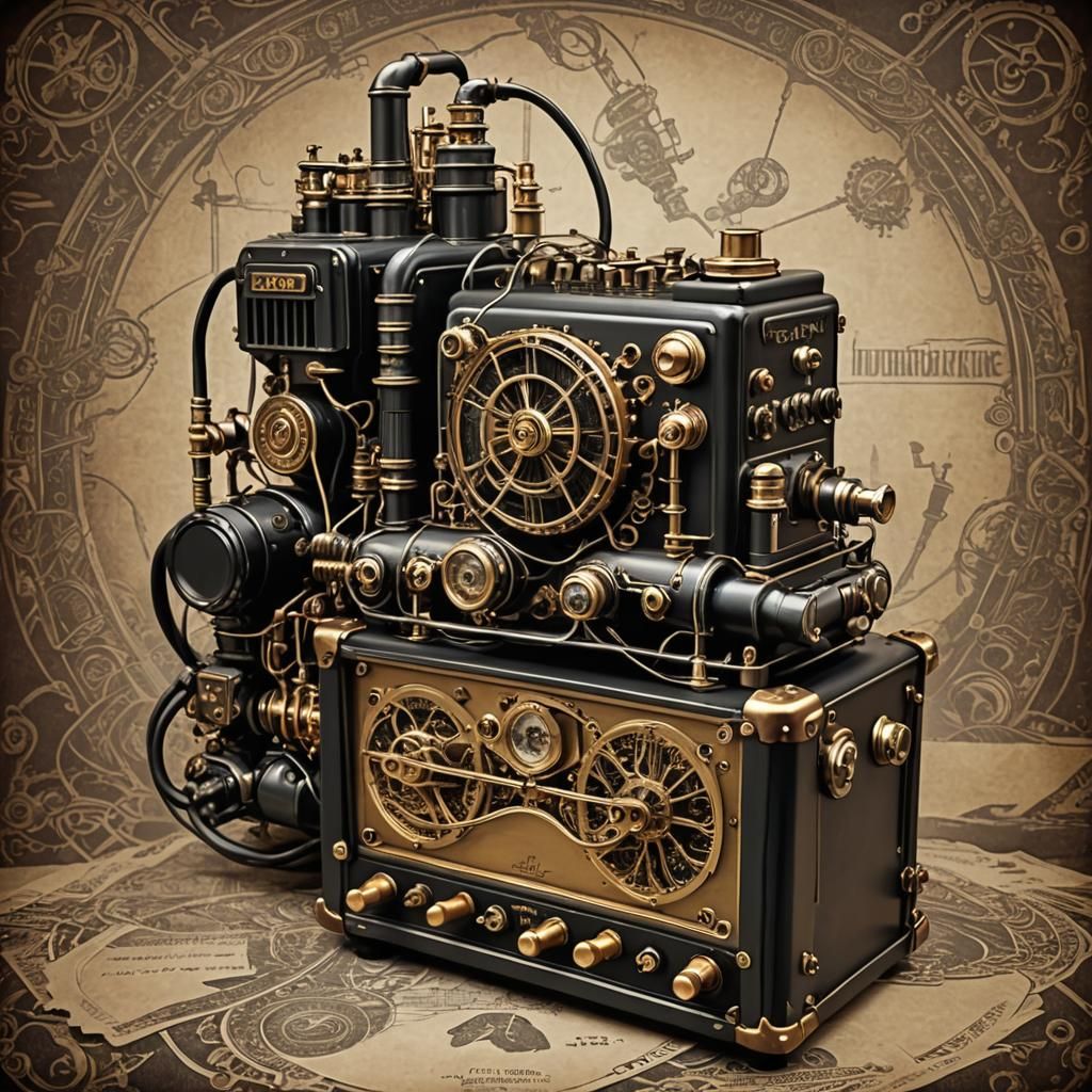 Steampunk Victorian Electric Guitar Scene