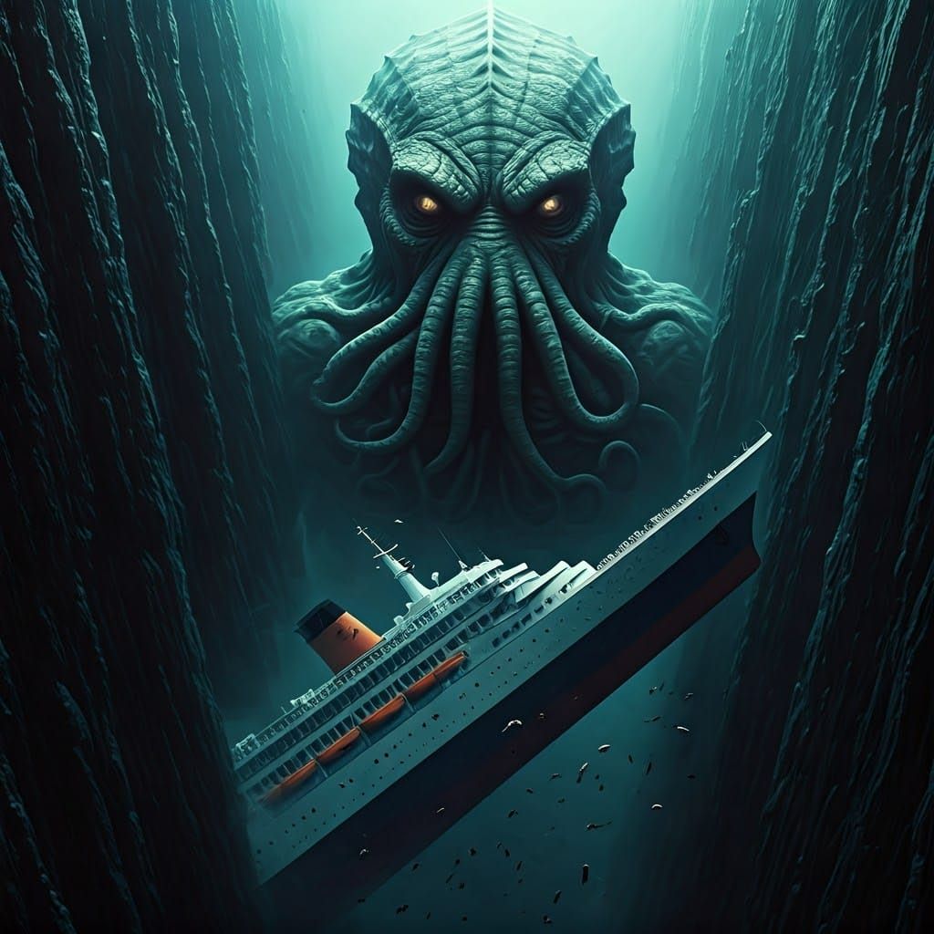 Gigantic Cthulhu Creature in Mariana Trench