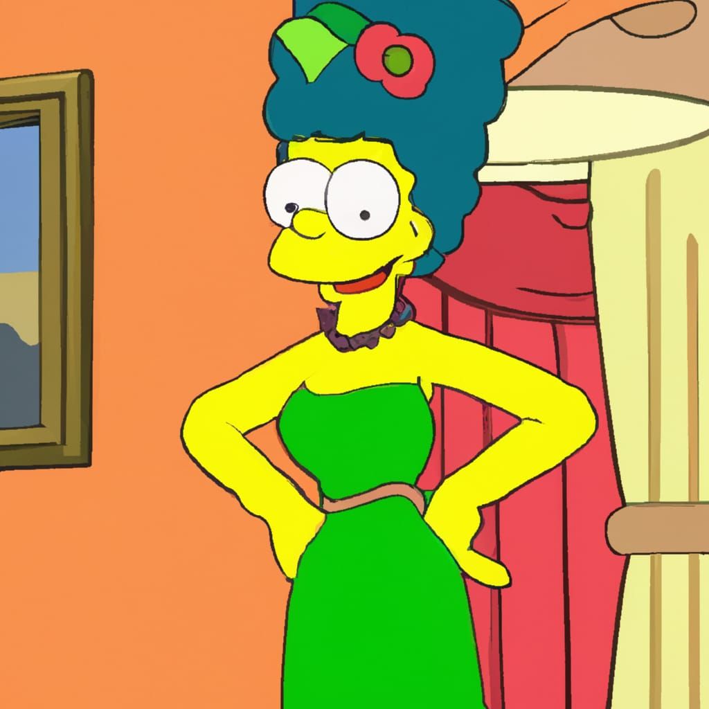Marge Simpson in Elegant 50s Style