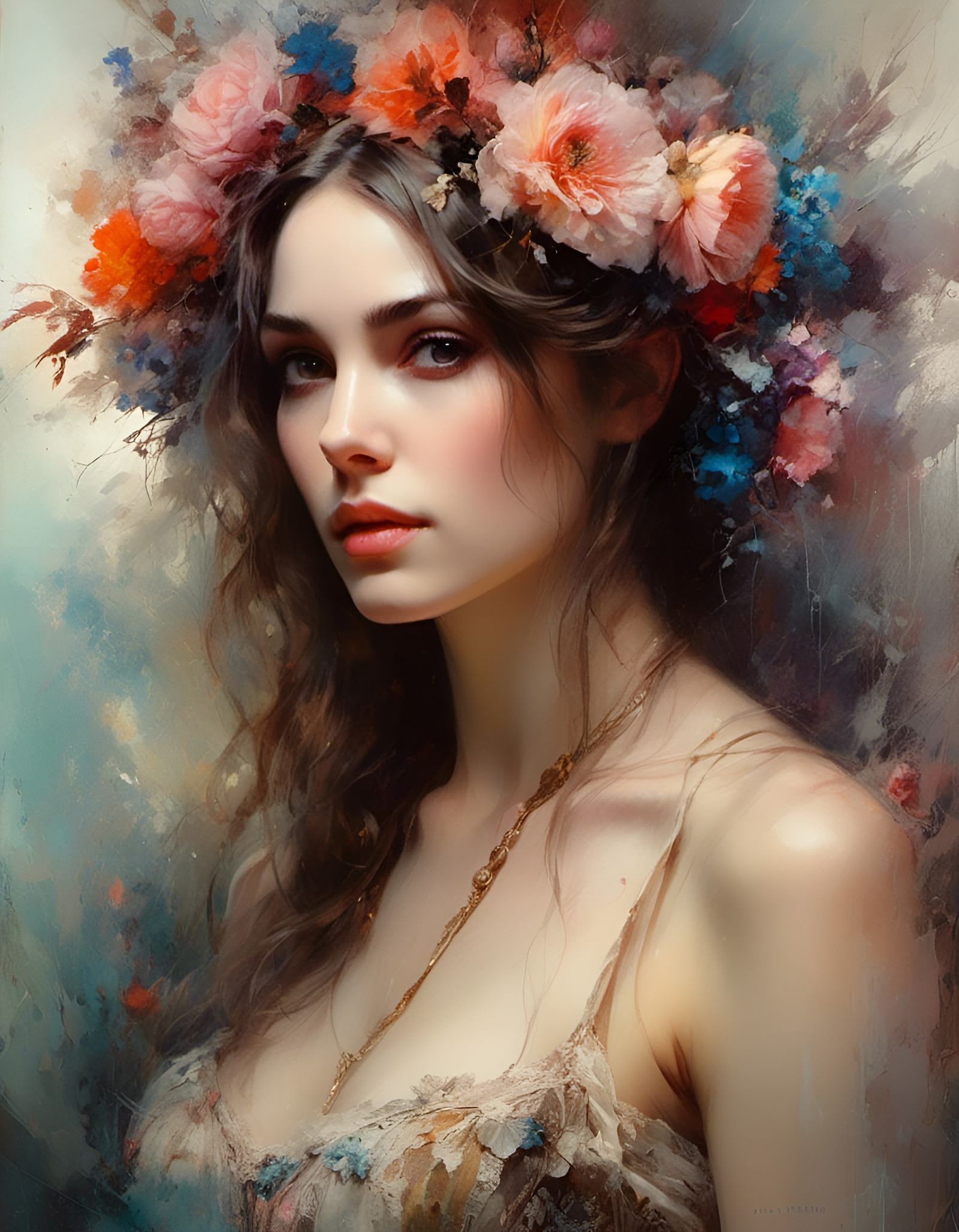 Romantic Goddess in Rainbow Gradients