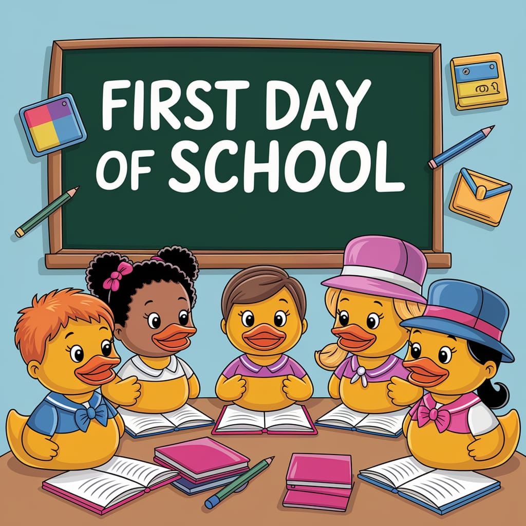 Quacking Friends Enjoy First Day of School in Colorful Reali...