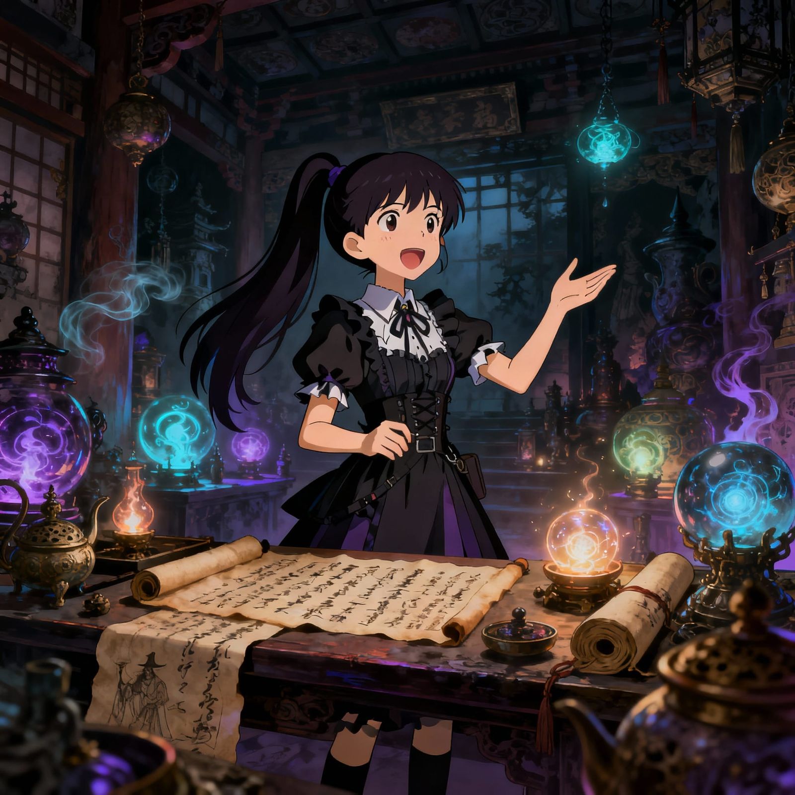 Japanese Witch Teaches Magic in Ancient Temple