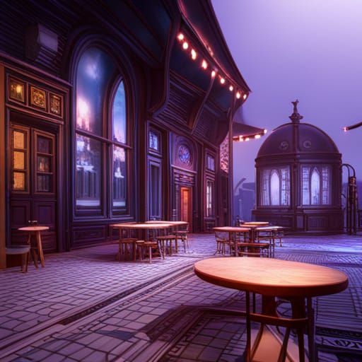 No Internet at Cafe: Detailed Matte Painting