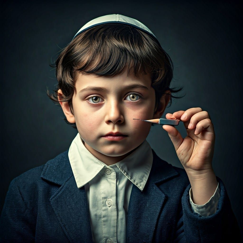 Evocative Portrait of Erased Child in Film Style