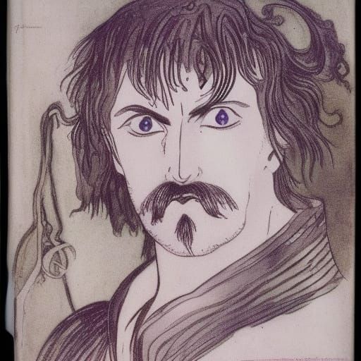 Noble Vampire Lord Portrait in Symbolist Style