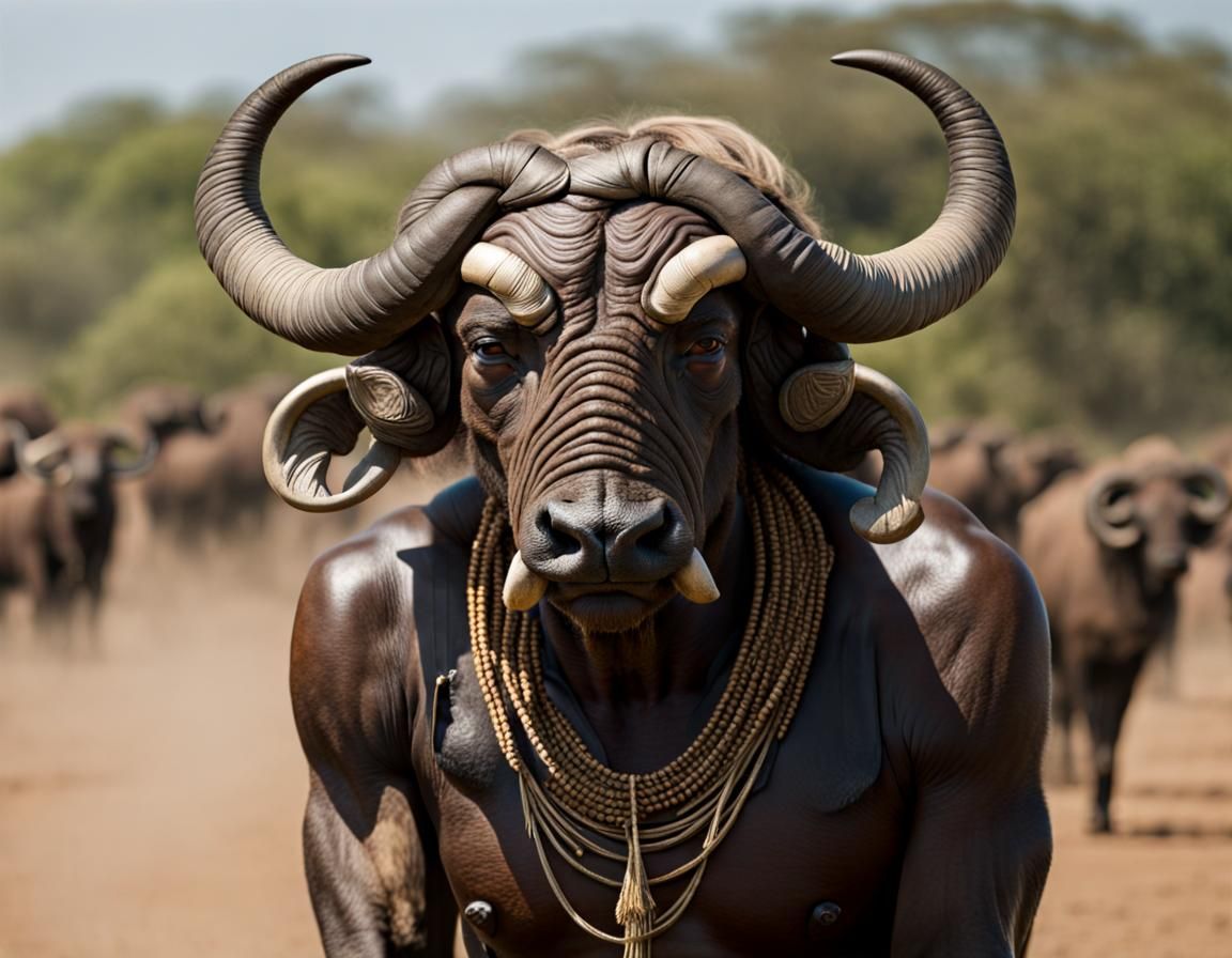 Cape Buffalo-Headed God: Man-Animal Hybrid