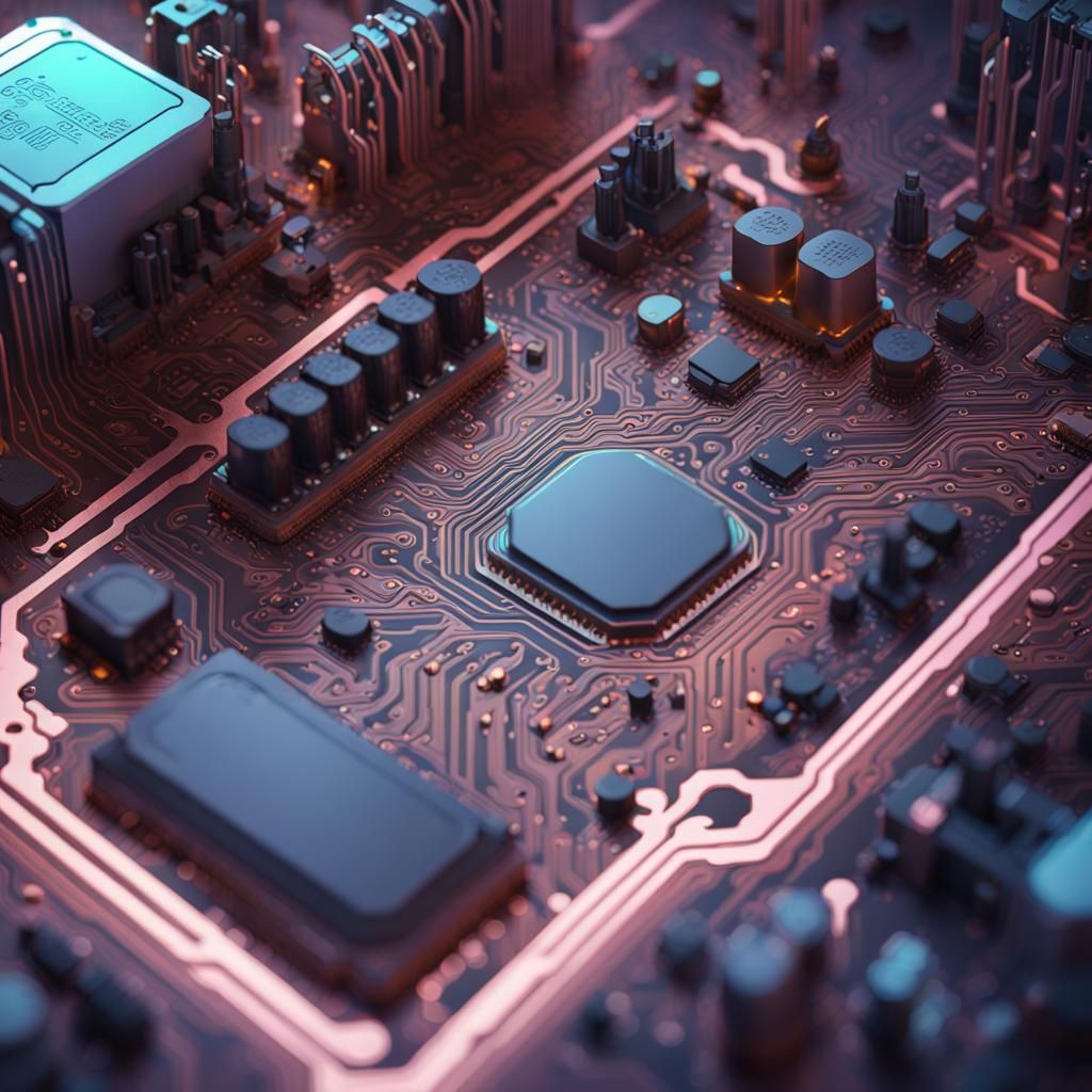 Circuit Board in Pastel Fantasy Concept Art
