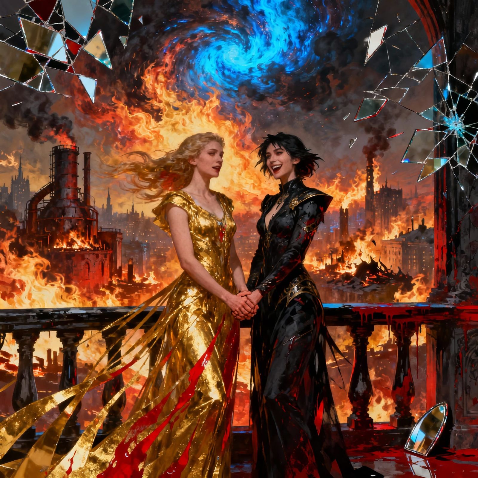 Epic Abstract Surrealism: Fire, Blood, and Glass