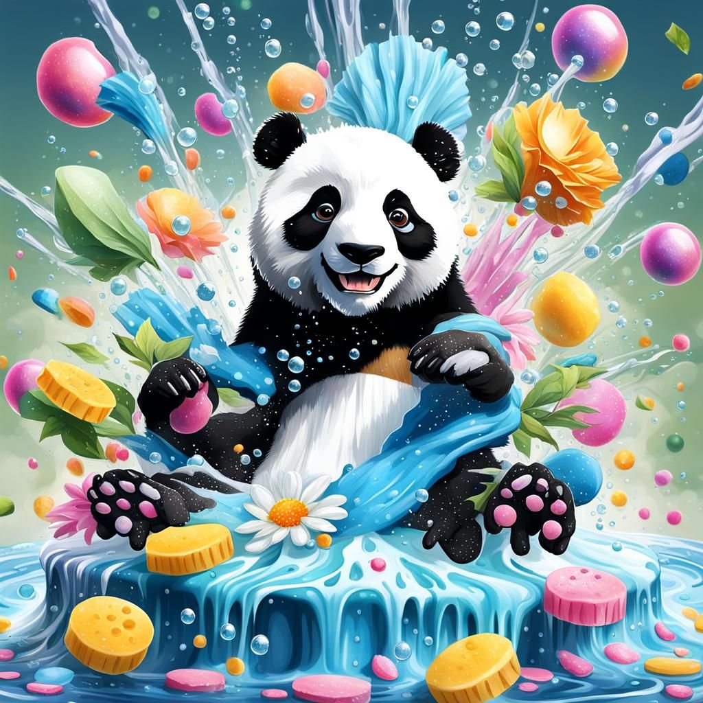 A happy panda (with colours!)
