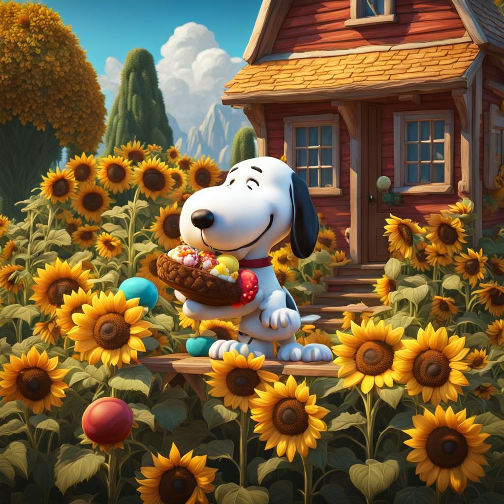 Snoopy's Sunflower and Ice Cream Fantasy