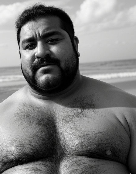Chubby Mexican Gentleman Basks in Beachside Bliss