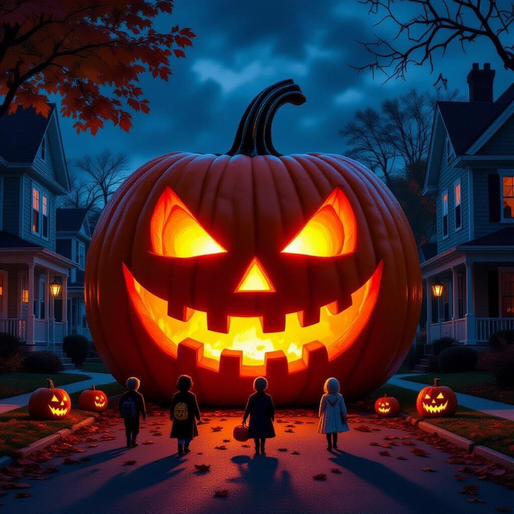 Colossal Halloween Pumpkin Blocks Trick-or-Treaters