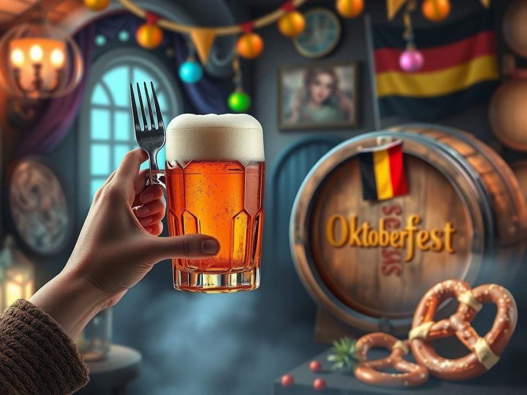 Oktoberfest Celebration with Beer and Sausage