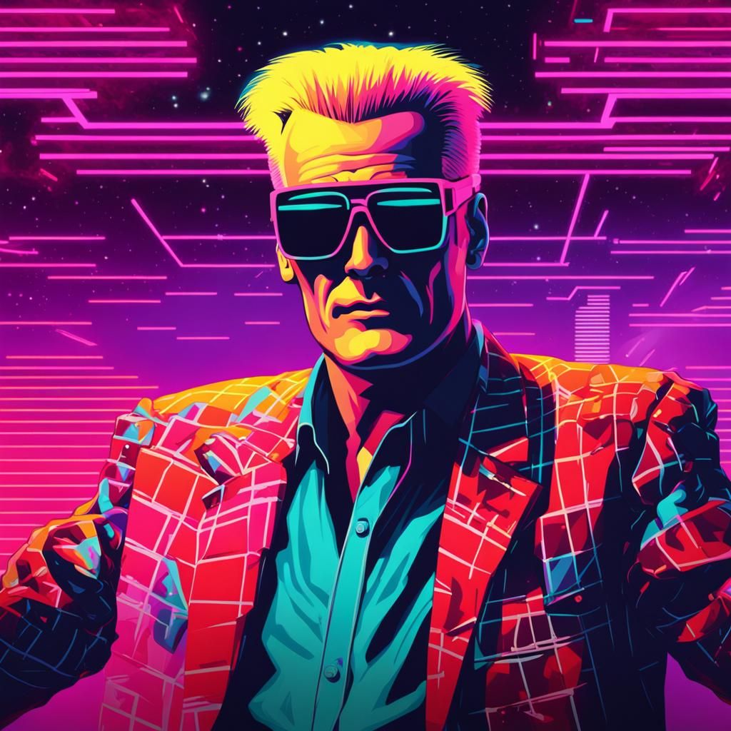 Max Headroom Conquers World in Synthwave Neon