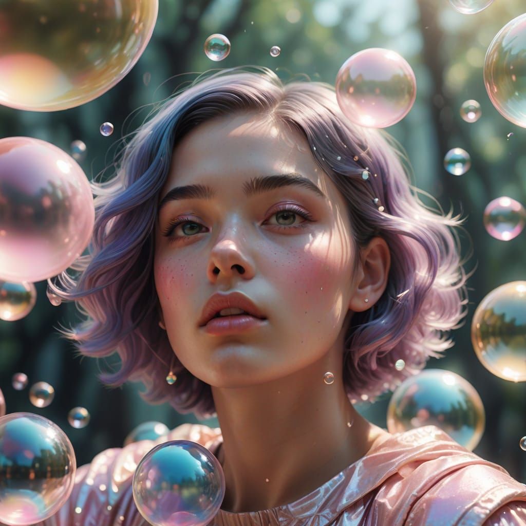 Whimsical Bubbles in a Sunlit Room
