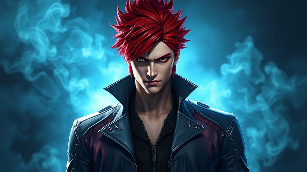 Dante, the Devil May Cry Hero, in a Fiery Red Hairdo