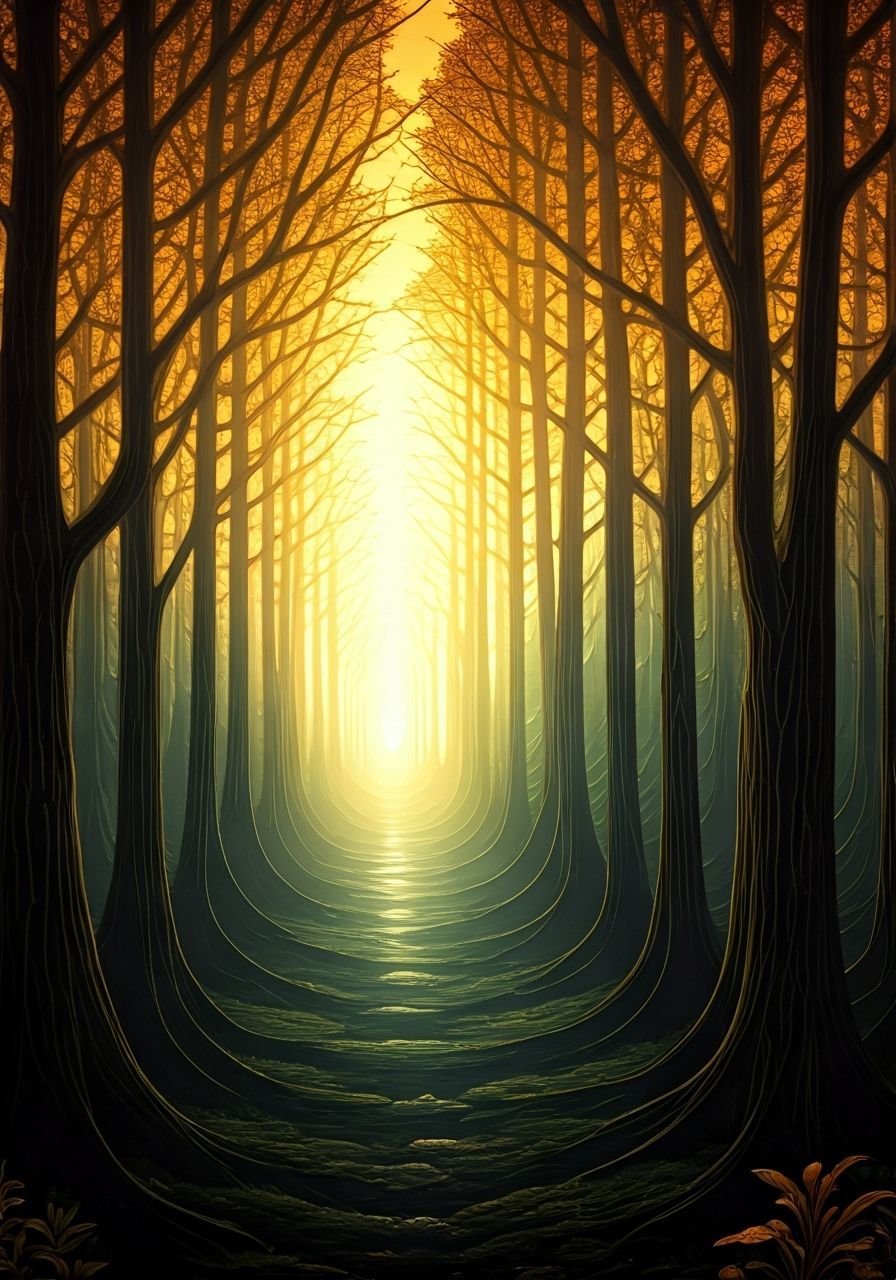 Foggy Negative Space Forest