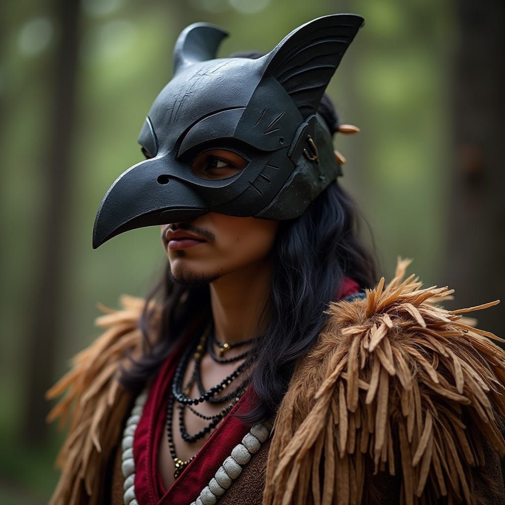 Cree Shaman in Cyberpunk Attire