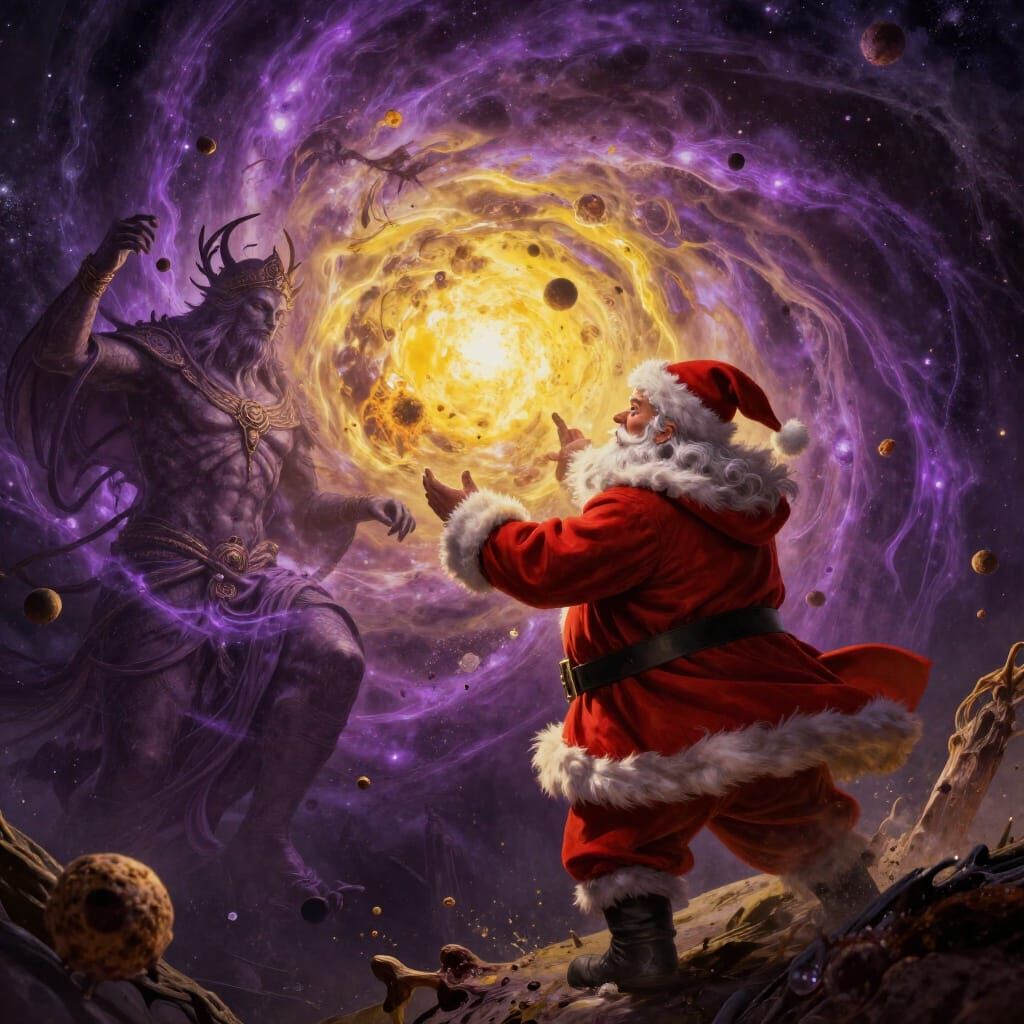 Santa Claus Battles Cosmic Deity in Supernova