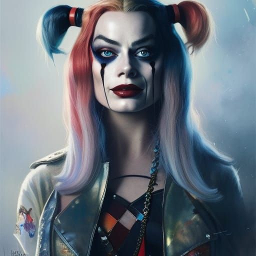 Harley Quinn Crayon Caricature by Jean Baptiste Monge