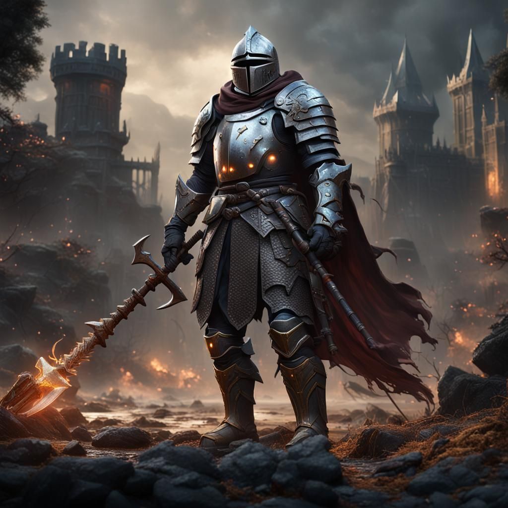 DS3 Knight Leading Army: Detailed Matte Painting