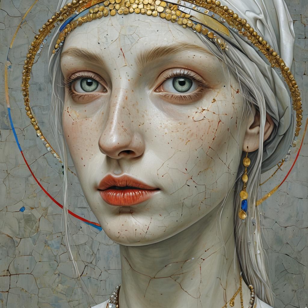 Renaissance Woman in Surreal Hyper-realism Style