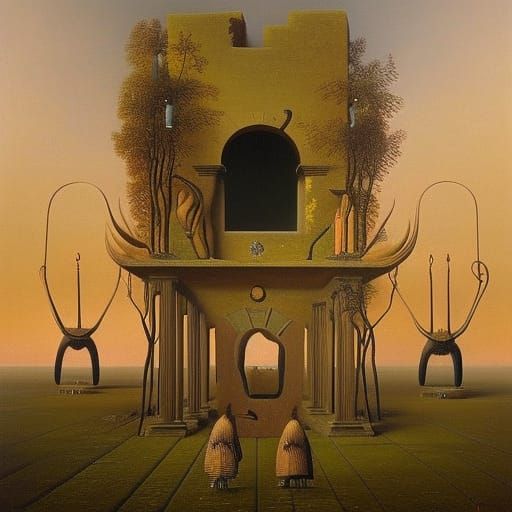 Surreal Dreamscape: A Digital Masterpiece in Oil and Waterco...