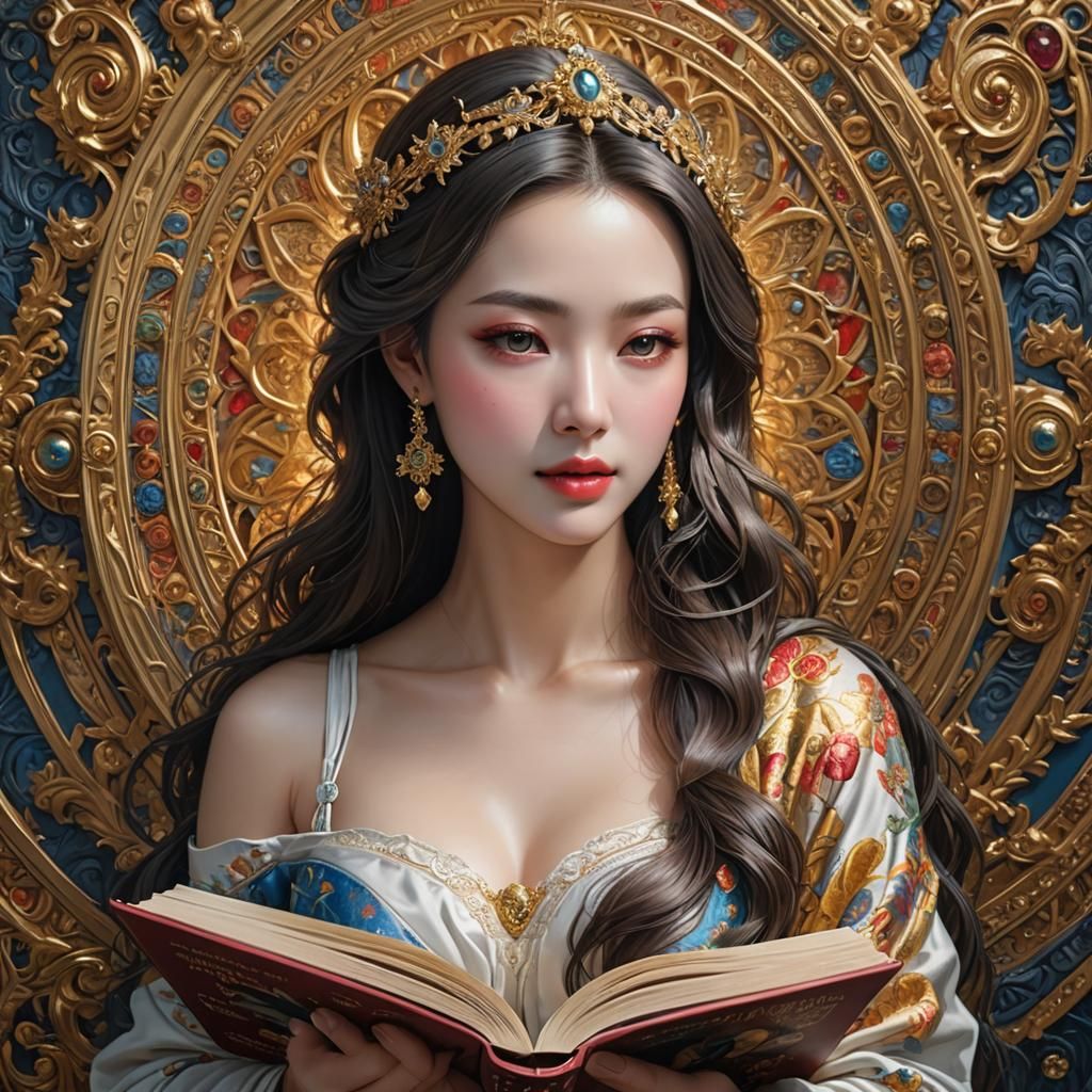 Hyperrealistic Book Cover with Beautiful Woman