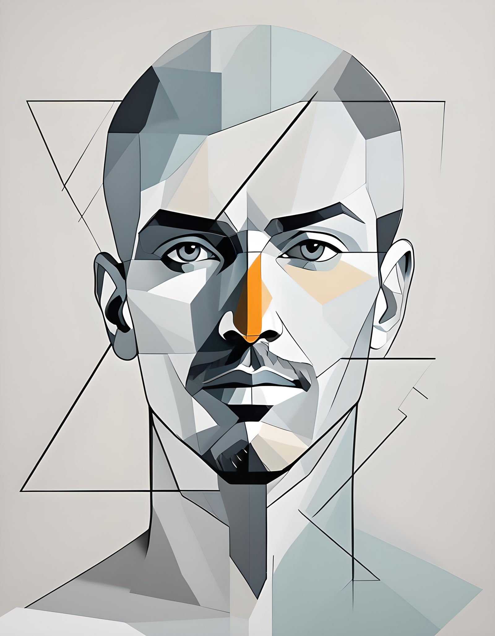 Minimalist Geometric Portrait of a Man