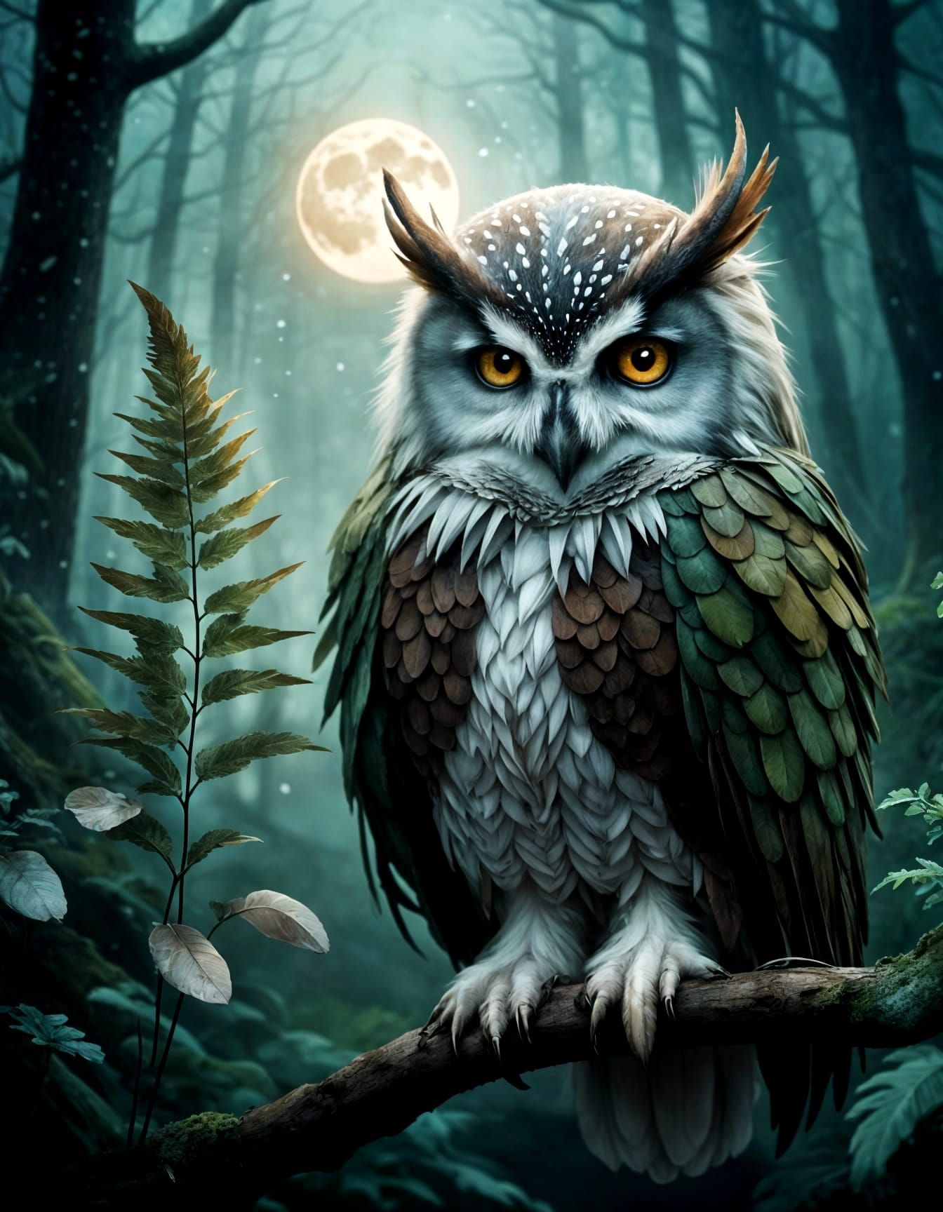 Victorian Fairy in Moonlit Forest Glade