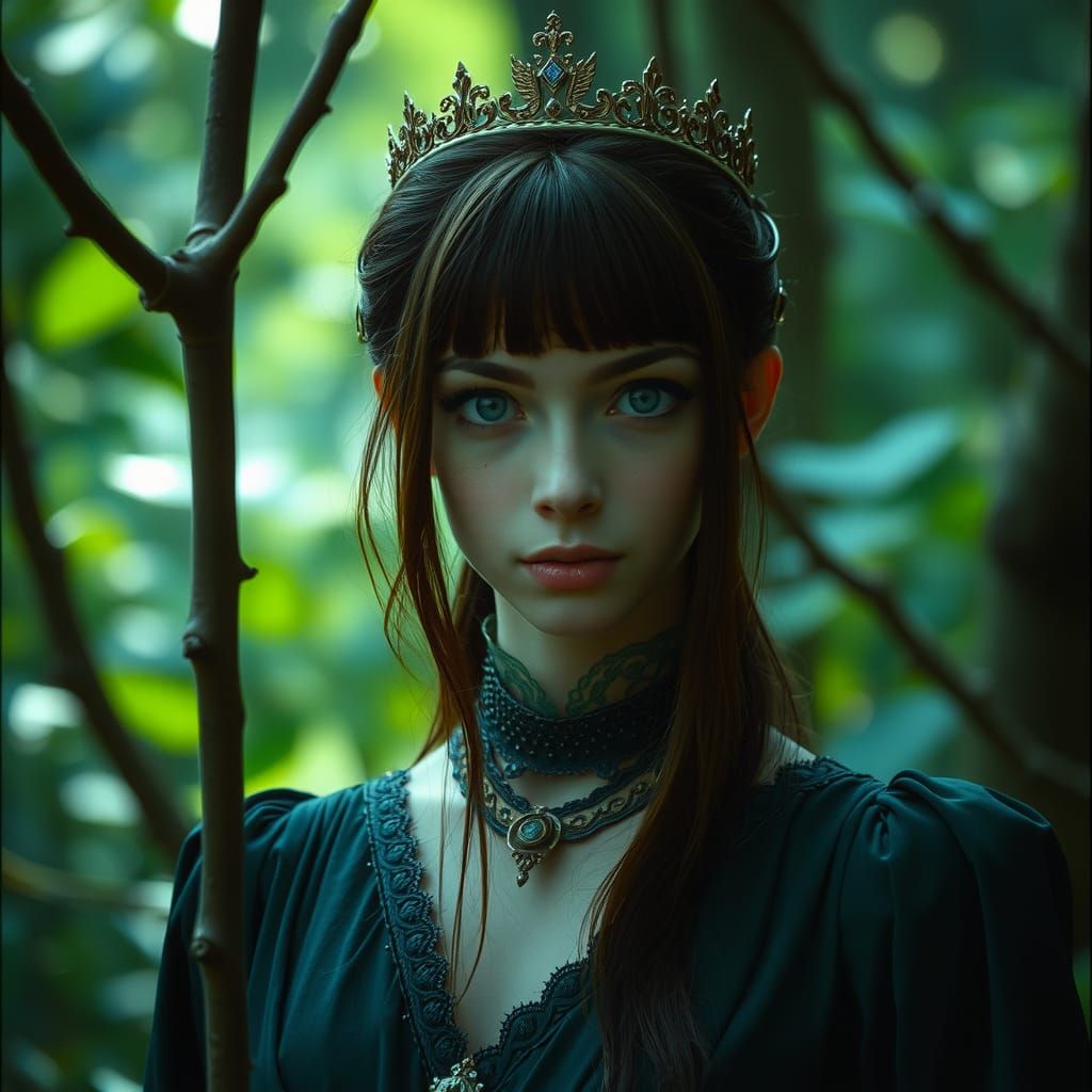 Beautiful Young Queen of Nature: Cinematic Portrait
