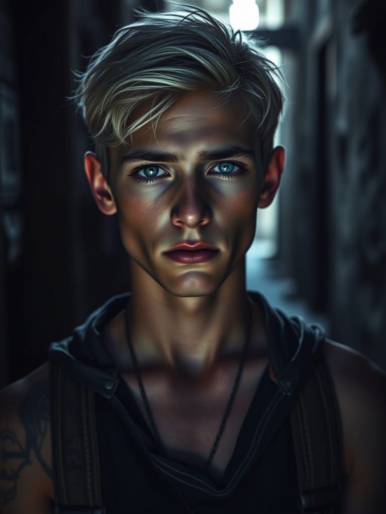 Young Persian Man in Dark Alley: Cinematic Realism