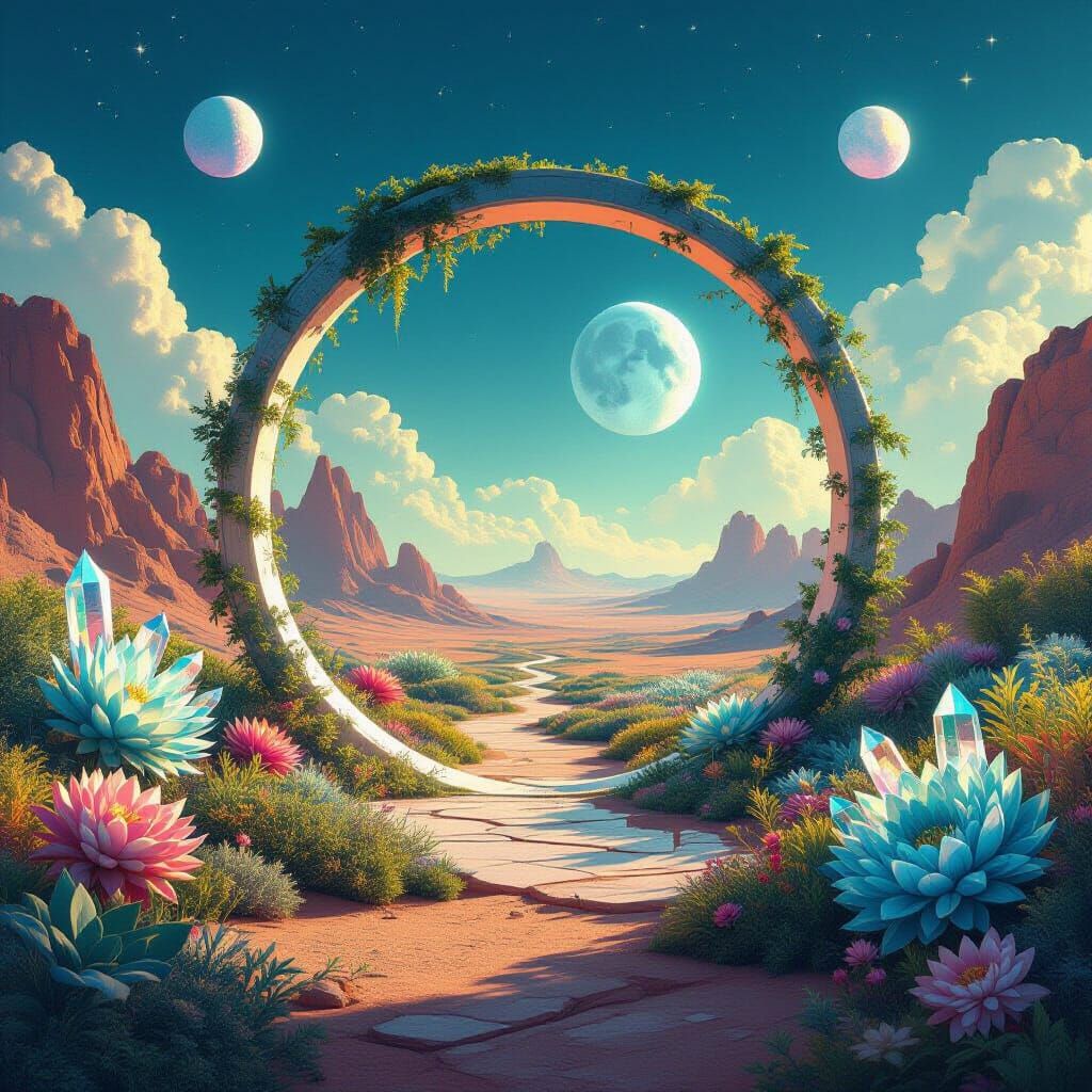 Botanical Garden Portal to Alien Desert