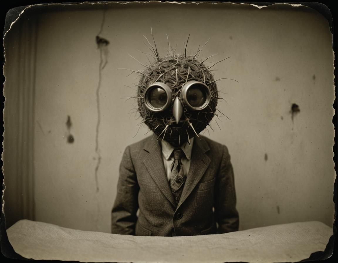 Humanoid Figure in Mixed Media, Anderson Film Style