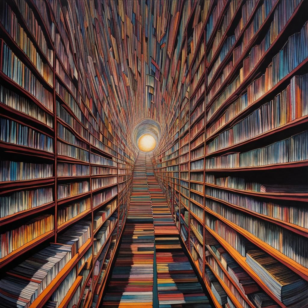 Detailed Ink Drawing of Historical Records