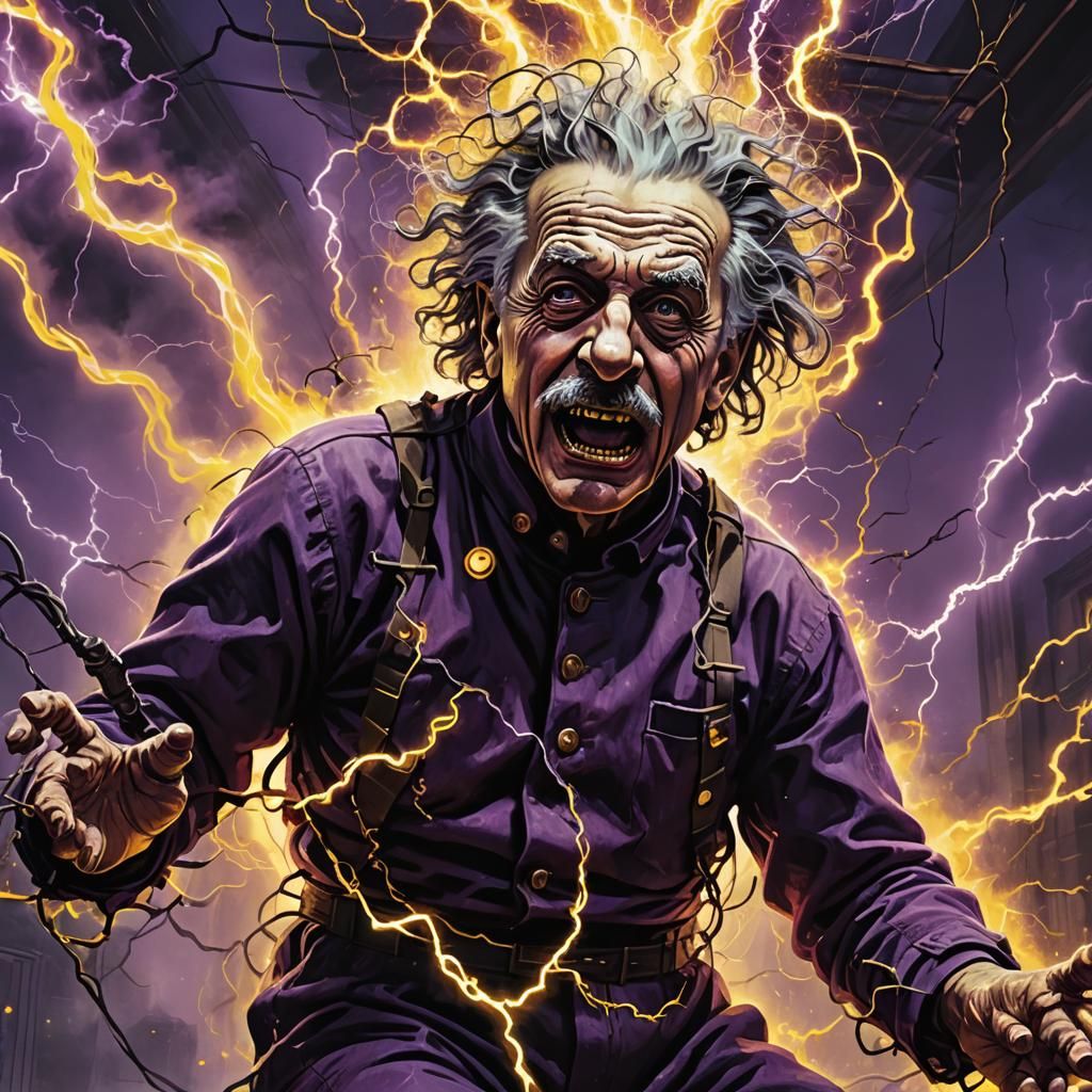 Electrocuted Einstein: Dark Fantasy Concept Art
