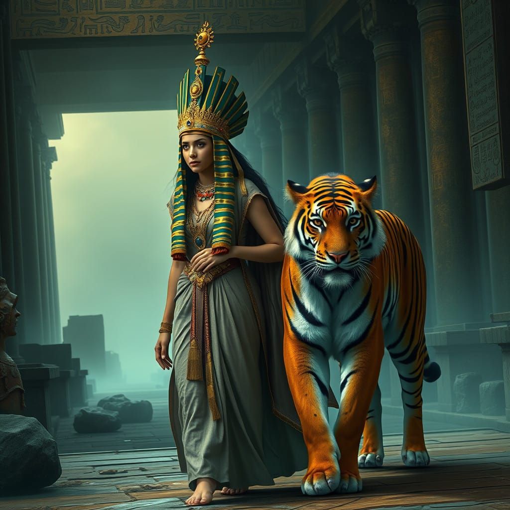 Egyptian Queen in Majestic Tiger Encounter