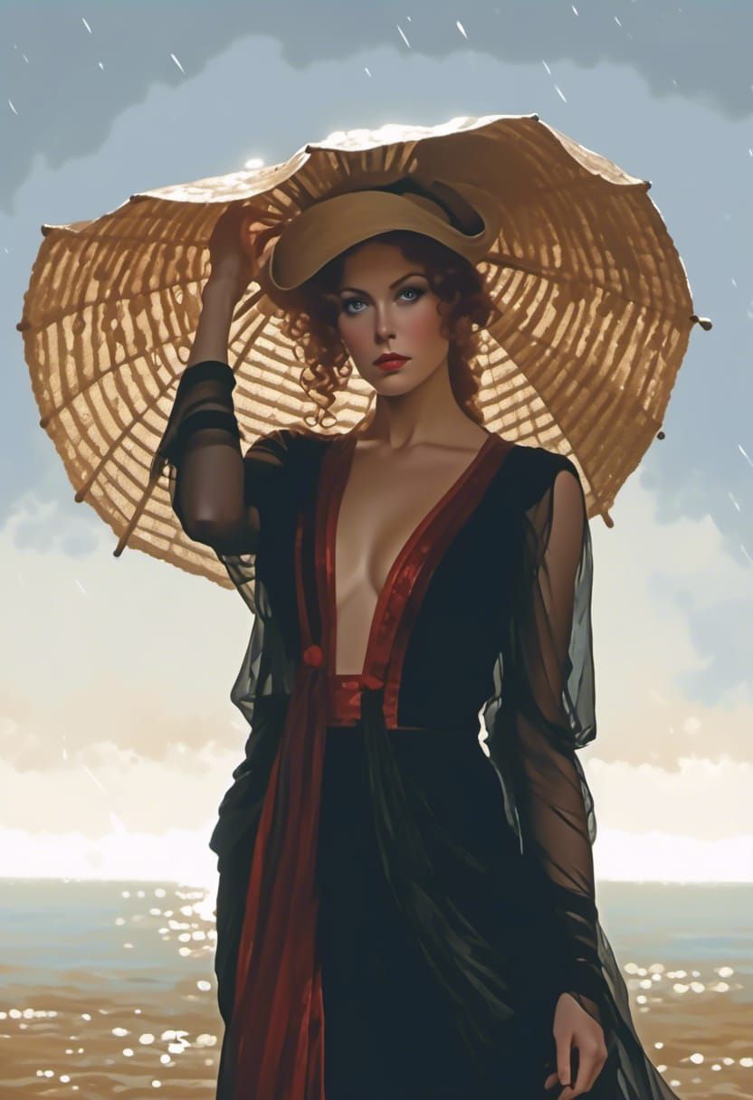 River Goddess Portrait with Dramatic Lighting