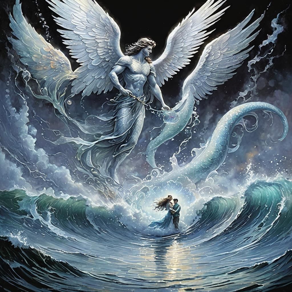 Angel and ocean 1