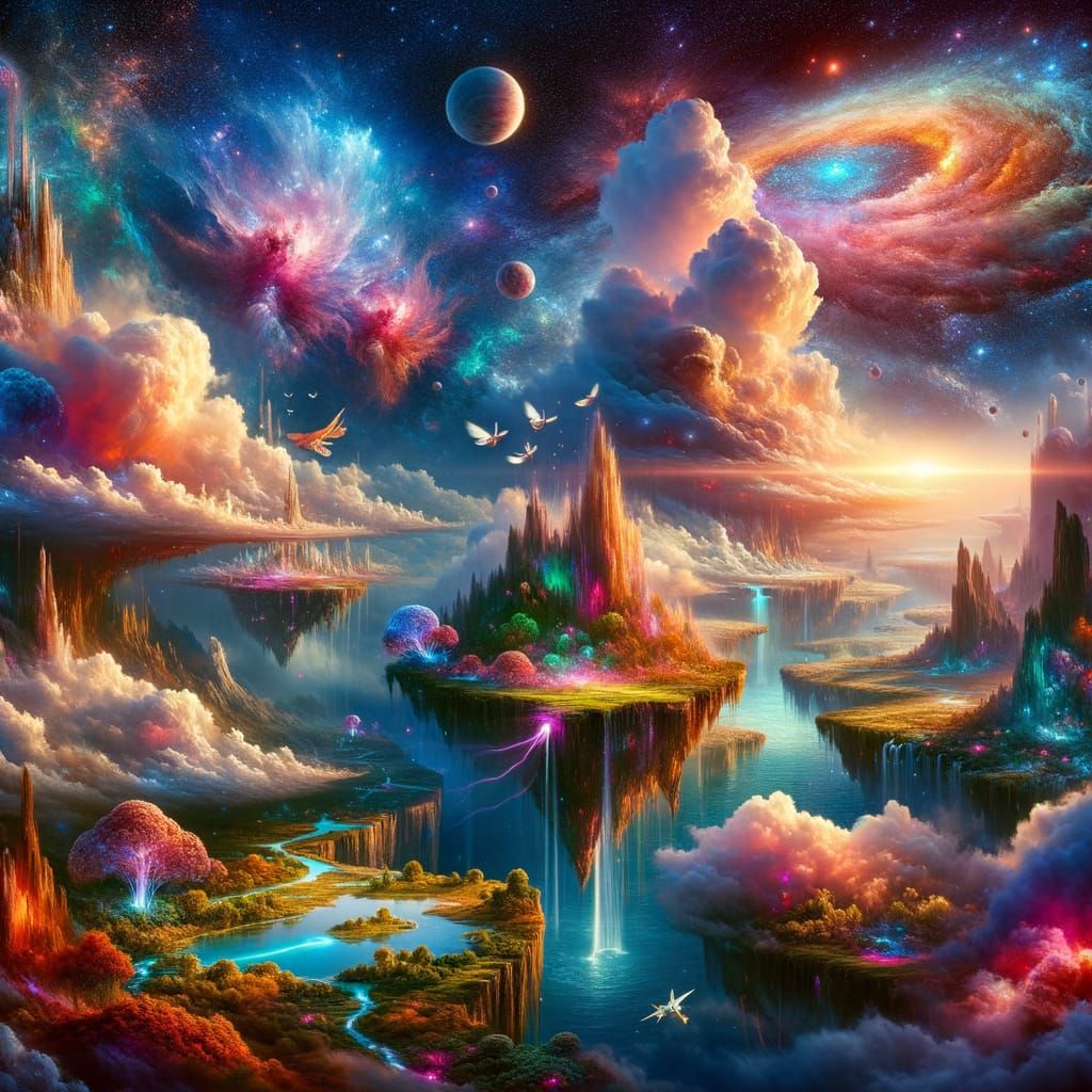 Surreal Celestial Realm Unveils Hidden Dimensional Wonders