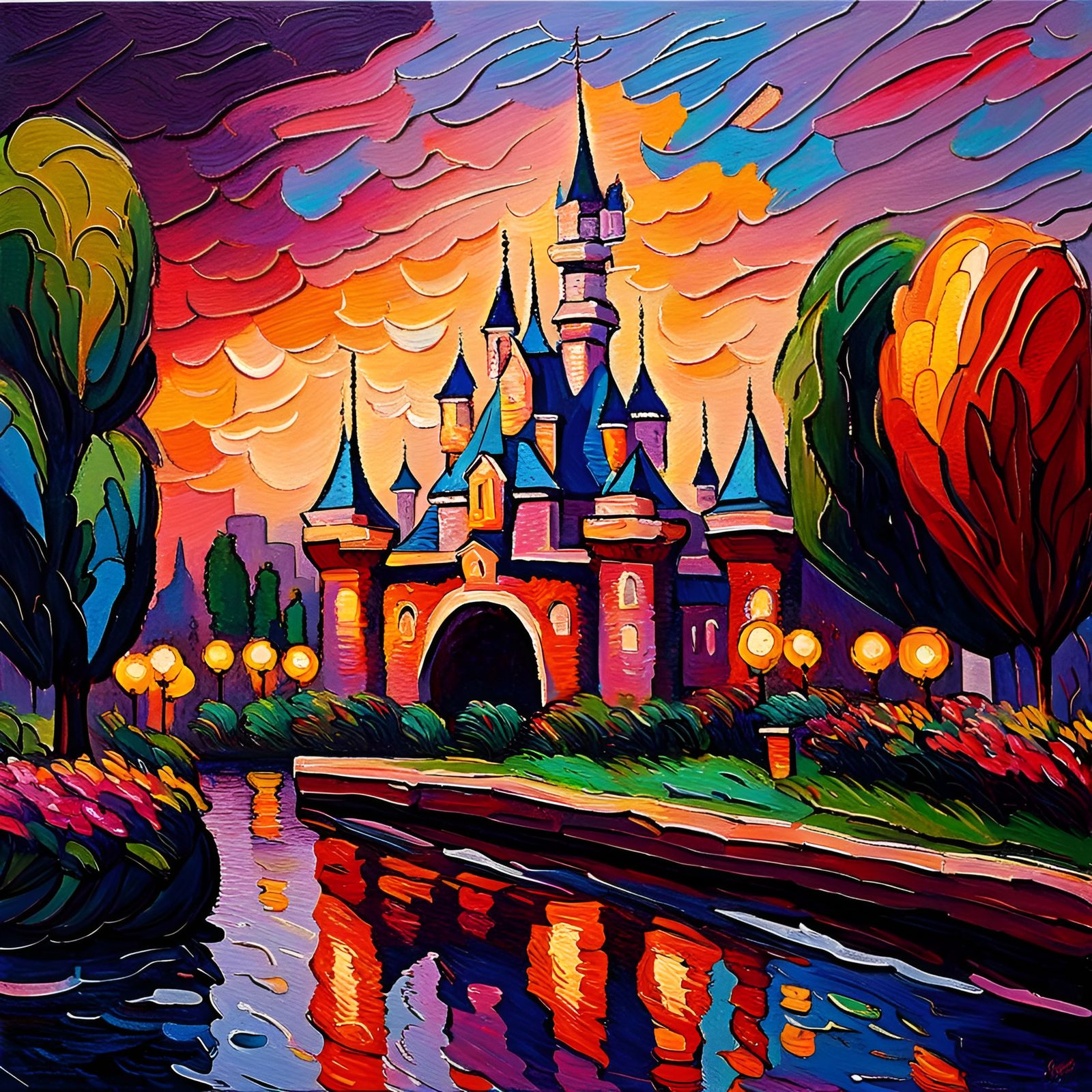 Disneyland as an Expressionist Oil Painting