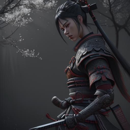 Samurai in 3D Game Cinematic Style, 8K Resolution