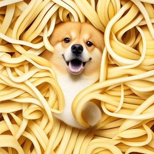 Doge in Spaghetti: A Whimsical AI Image