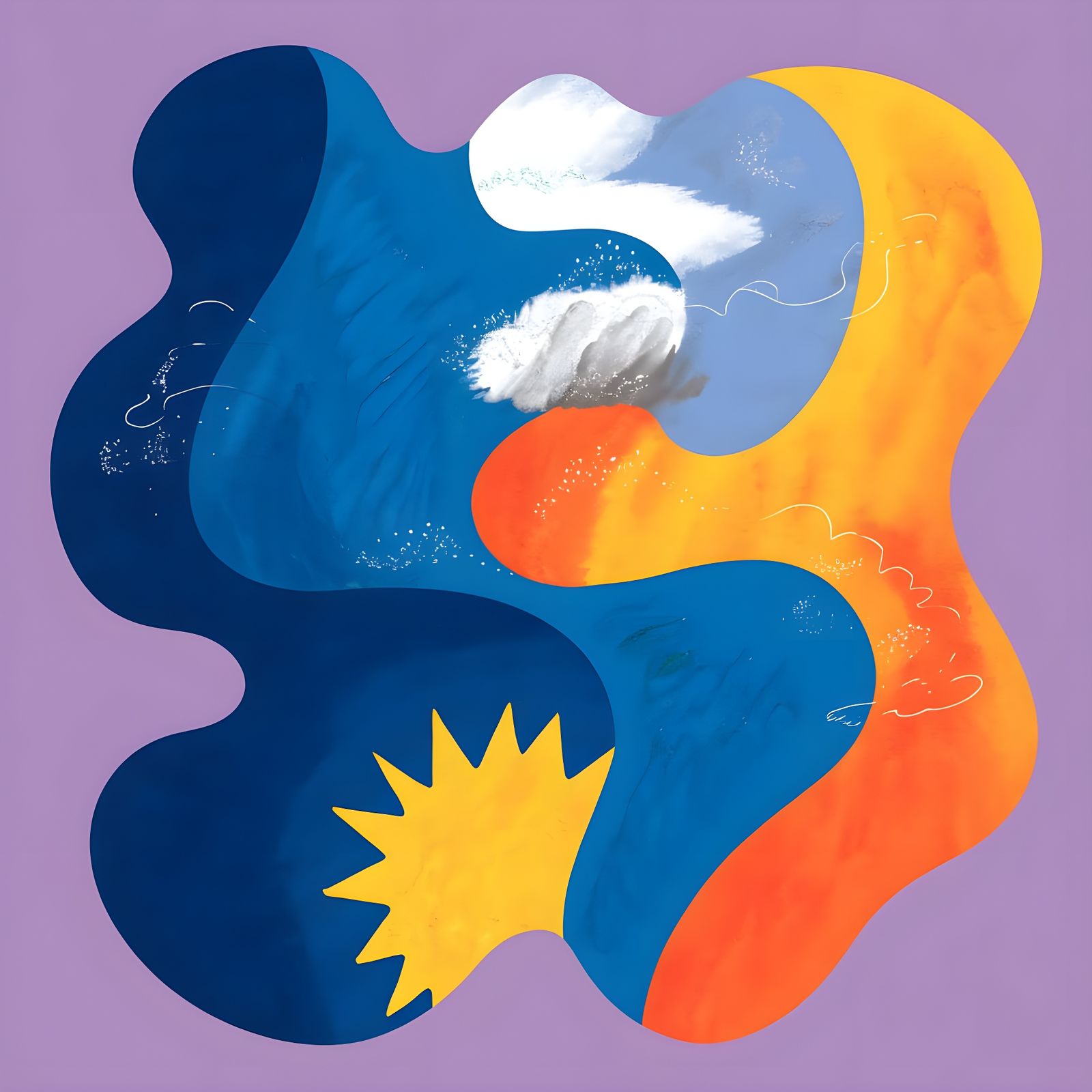 Abstract Art in Complementary Colors