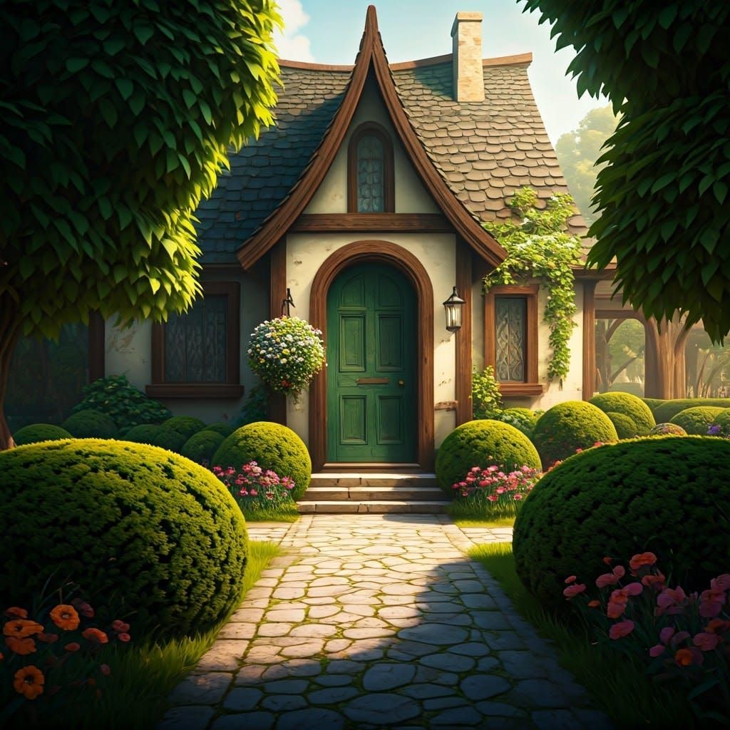 Charming Storybook House in a Magical Garden