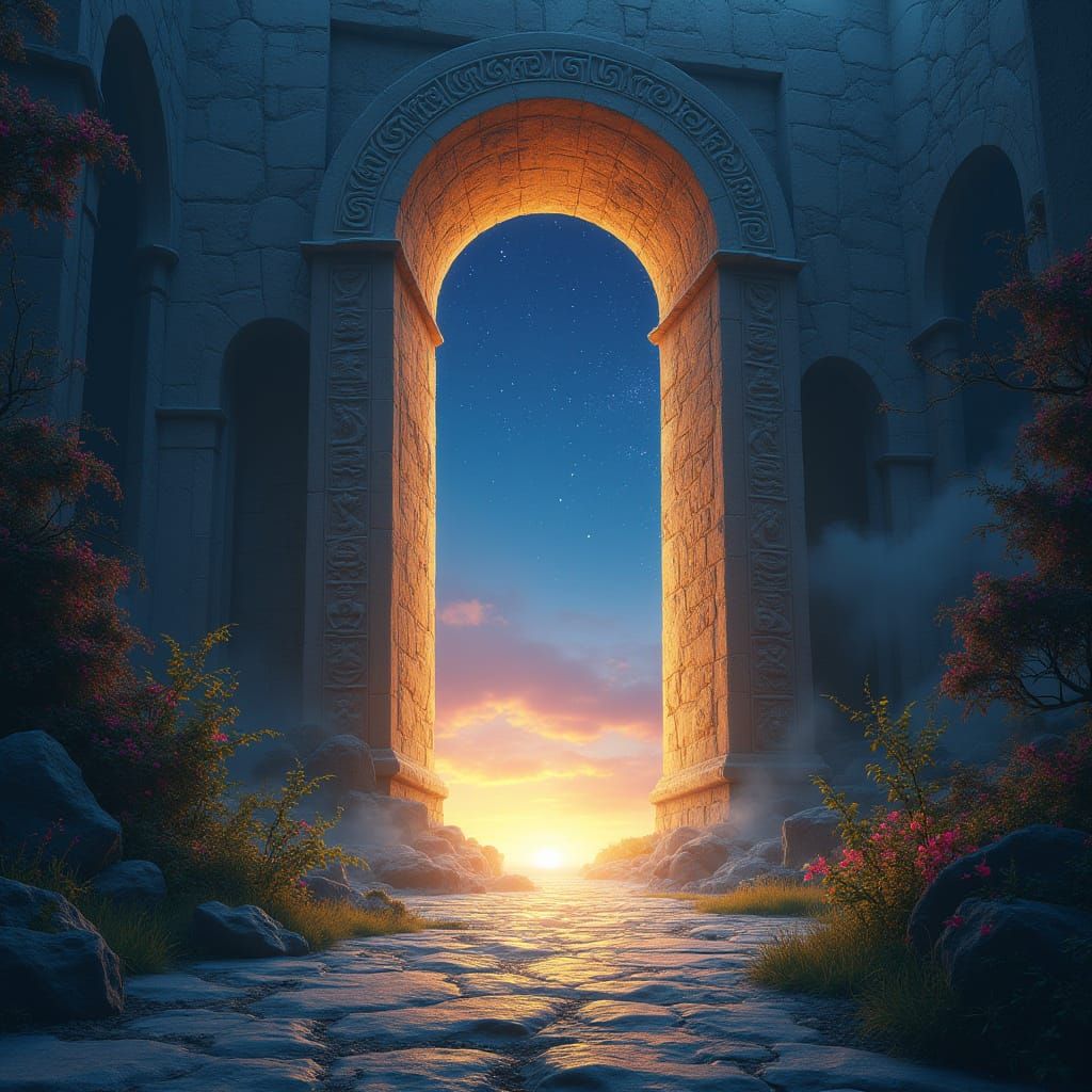 Forgotten City Archway at Sunset