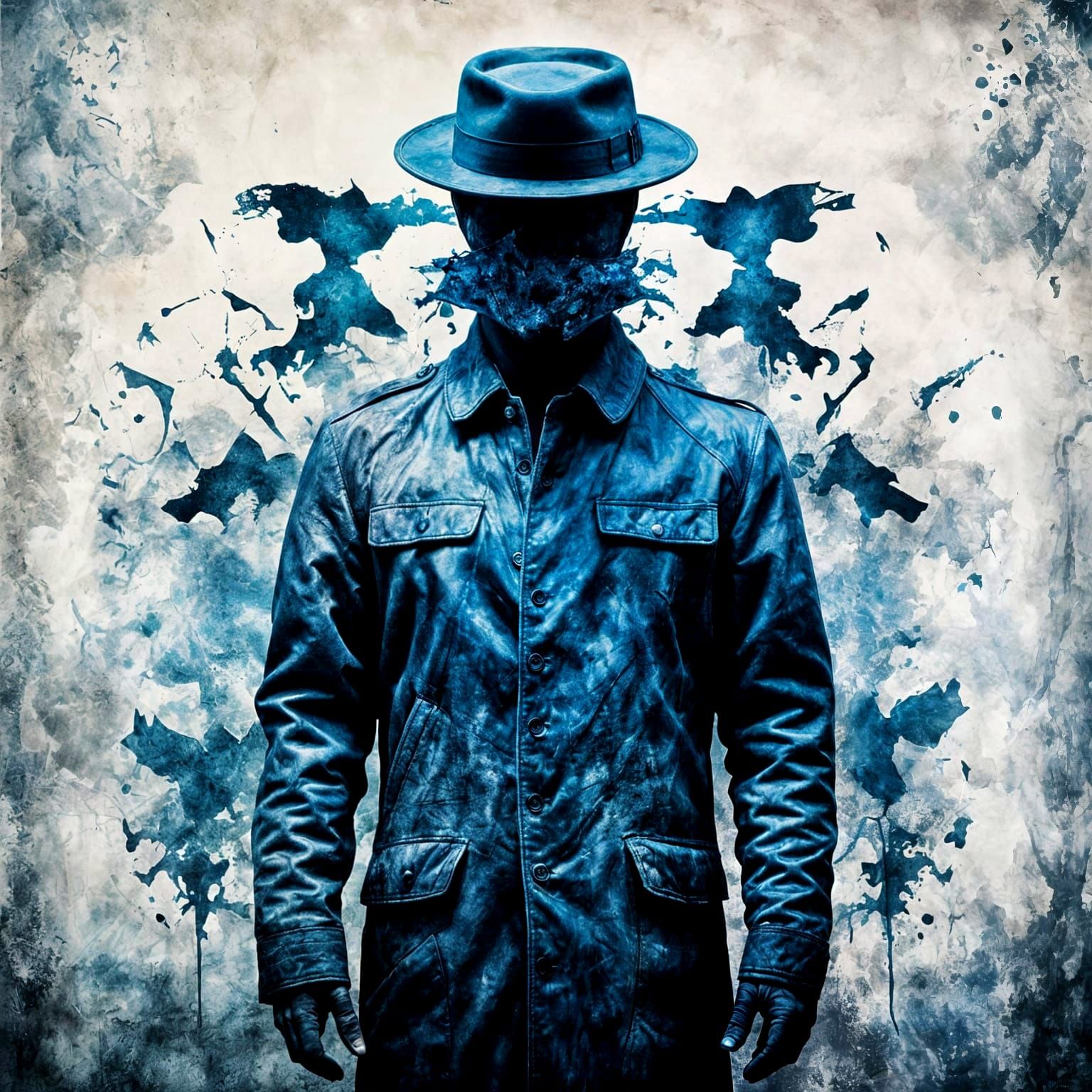 Surreal Double Exposure in Abstract Impasto Style