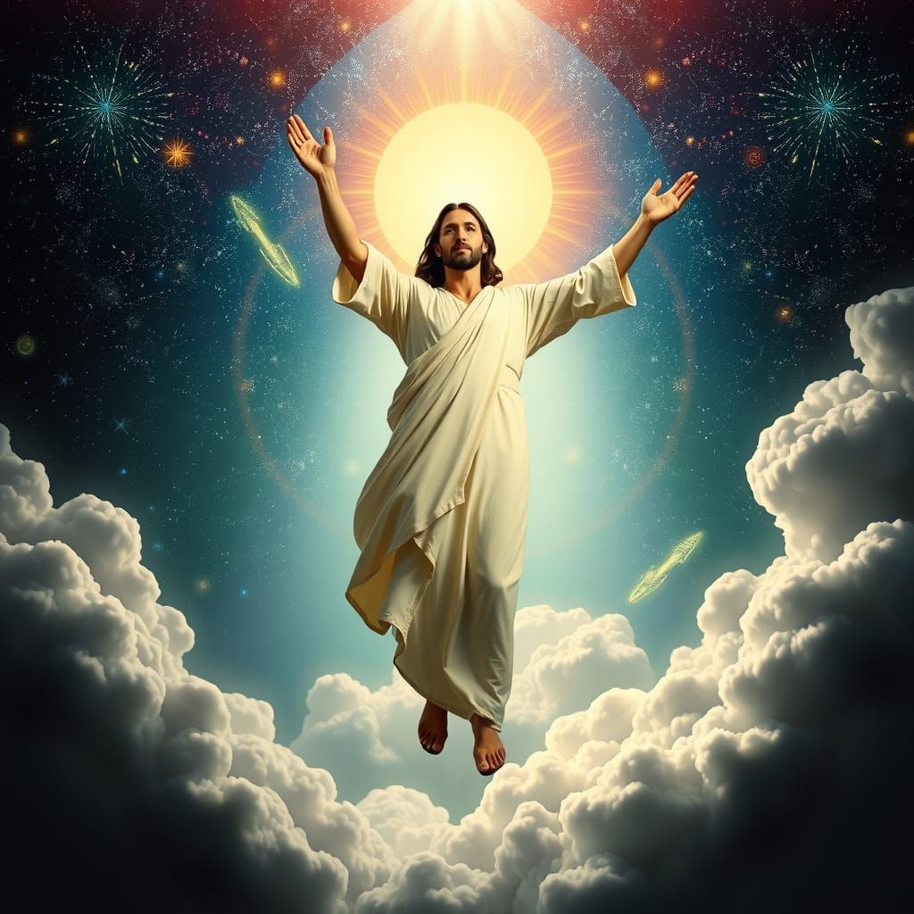 Majestic Jesus Christ Bends the Cosmos