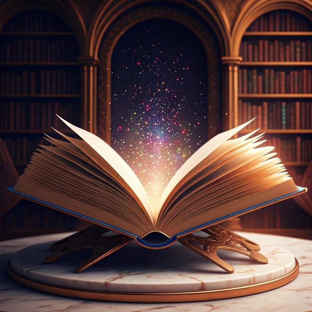 Whimsical Library Book of Wonders in Vibrant Colors